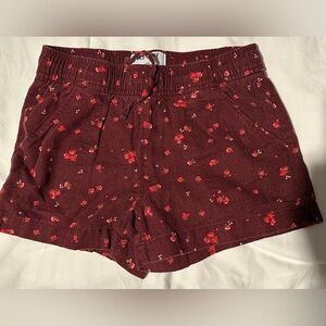 Floral Burgundy Girl Shorts